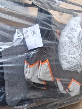 Gray and Orange Pet Travel Carrier Organizer